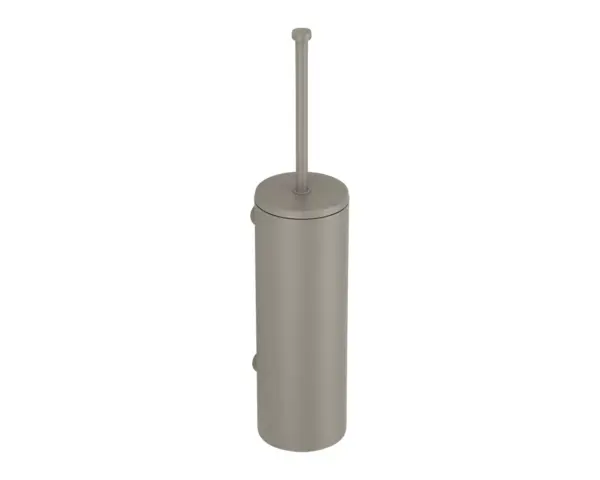 Szczotka do WC z uchwytem mocowanym do ściany, tuba z przykrywką, MERIDA STELLA STONE GREY LINE, szara kamienna Tuba z przykrywką szczotki WC Merida Stella, stalowa powłoka kamienno-szara