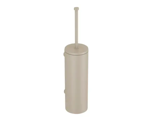 Szczotka do WC z uchwytem mocowanym do ściany, tuba z przykrywką, MERIDA STELLA SILK GREY LINE, szara jedwabista Szczotka WC ze stali nierdzewnej z klapką zapobiegającą wydostawaniu się zapachów