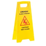 Żółta tablica ostrzegawcza Uwaga śliska podłoga z uchwytem