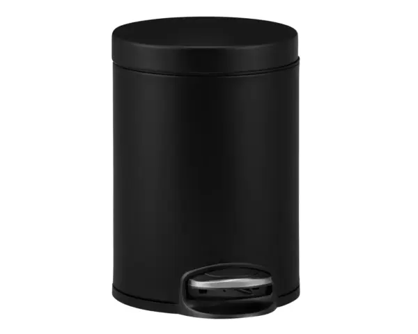 Kosz pedałowy SILENT SERENE, pojemność 5 l, metalowy, czarny matowy Kosz pedałowy SILENT SERENE 5 l metalowy czarny matowy
