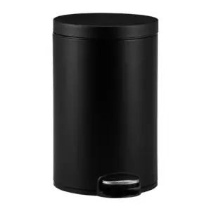 Kosz pedałowy czarny matowy metalowy 12 l Silent Serene
