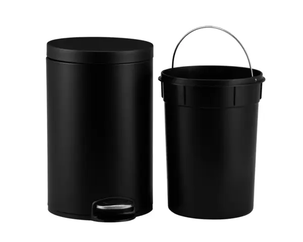 Kosz pedałowy SILENT SERENE, pojemność 12 l, metalowy, czarny matowy Kosz pedałowy 12 l czarny odporny na odciski palców