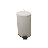 Kosz pedałowy 12 l biały metalowy ergonomiczny uchwyt