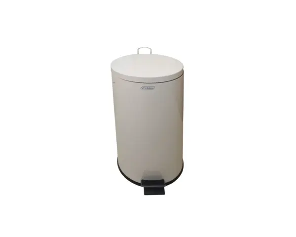 Kosz pedałowy KLASIK o poj. 12 l, metalowy, biały Kosz pedałowy 12 l biały metalowy ergonomiczny uchwyt