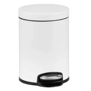 Biały metalowy kosz pedałowy Silent Serene 5 l