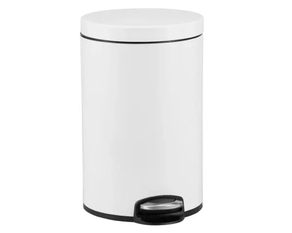 Kosz pedałowy SILENT SERENE, pojemność 12 l, metalowy, biały Biały metalowy kosz pedałowy Silent Serene 12 l