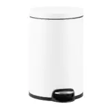Biały metalowy kosz pedałowy Silent Serene 20 l