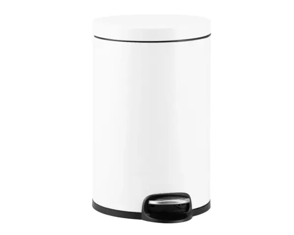 Kosz pedałowy SILENT SERENE, pojemność 20 l, metalowy, biały Biały metalowy kosz pedałowy Silent Serene 20 l