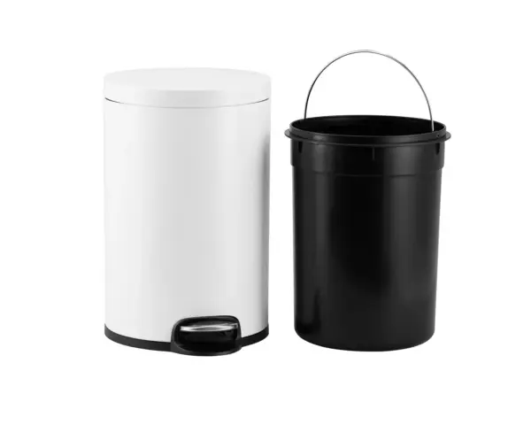 Kosz pedałowy SILENT SERENE, pojemność 20 l, metalowy, biały Kosz pedałowy Silent Serene, odporna na odciski powierzchnia, biały