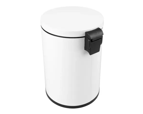 Kosz pedałowy SILENT SERENE, pojemność 20 l, metalowy, biały Kosz pedałowy 20 l z wolnoopadającą pokrywą, biały metal