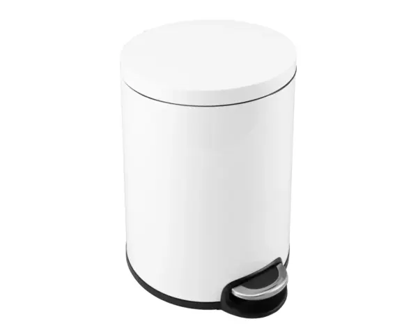 Kosz pedałowy SILENT SERENE, pojemność 20 l, metalowy, biały Metalowy kosz na śmieci Silent Serene z ukrytym mechanizmem pokrywy