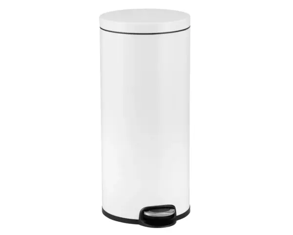 Kosz pedałowy SILENT SERENE, pojemność 30 l, metalowy, biały Kosz pedałowy metalowy biały SILENT SERENE 30 l