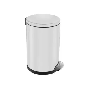 Kosz pedałowy metalowy biały TOP SILENT LUNA 20 l