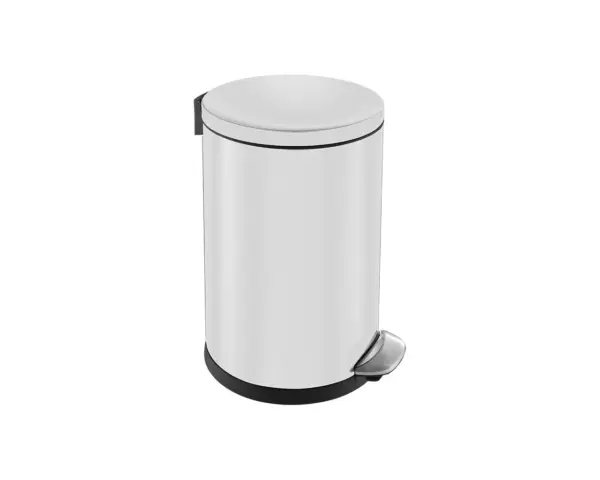 Kosz pedałowy metalowy biały TOP SILENT LUNA 20 l