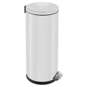 Biały metalowy kosz pedałowy TOP SILENT LUNA 30 l