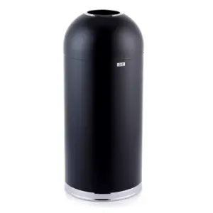 Otwarty kosz metalowy 56,8 l czarny mat z chromowanymi obwódkami