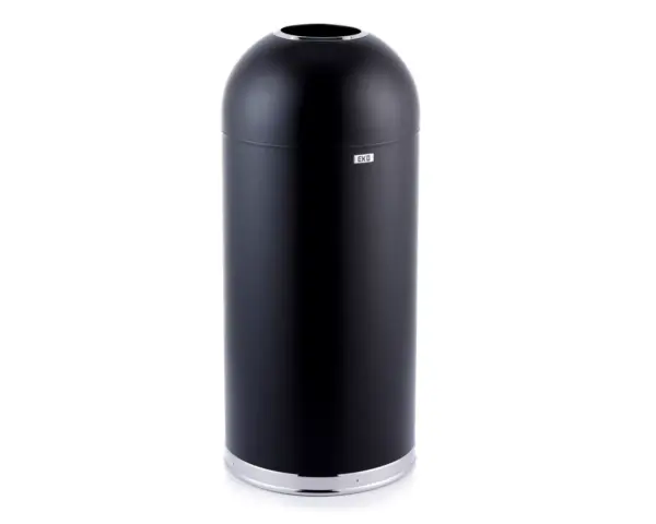 Kosz otwarty OPEN o pojemności 56,8 l, metalowy, czarny Otwarty kosz metalowy 56,8 l czarny mat z chromowanymi obwódkami