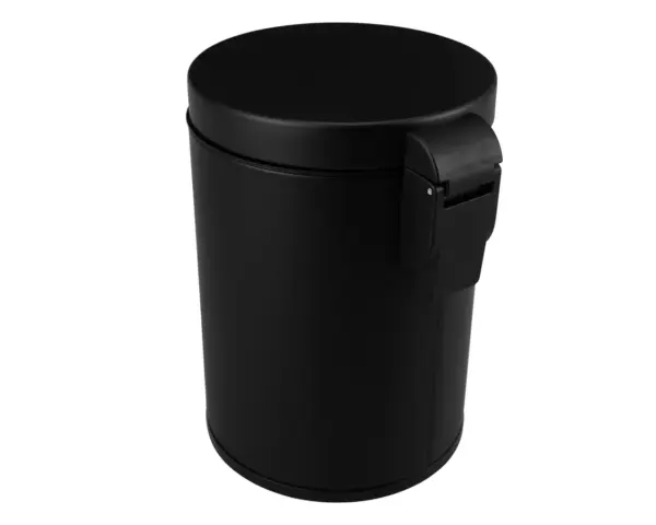 Kosz pedałowy SILENT SERENE, pojemność 5 l, metalowy, czarny matowy Metalowy kosz pedałowy 5 l z wyjmowanym wiaderkiem wewnętrznym