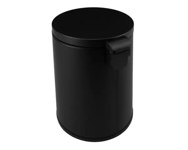Kosz pedałowy SILENT SERENE, pojemność 20 l, metalowy, czarny matowy Czarny kosz pedałowy 20 l z wolnoopadającą pokrywą