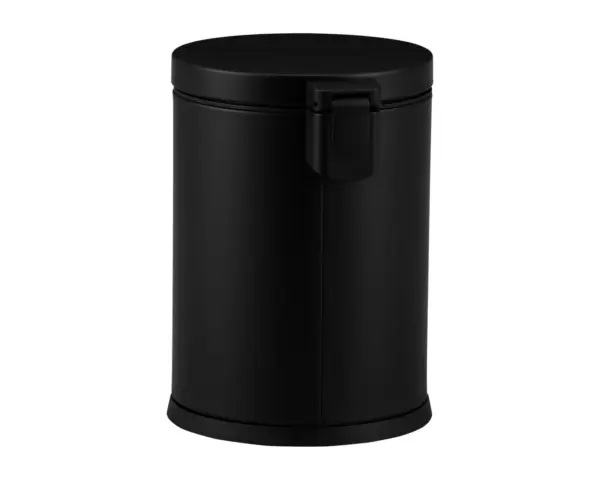 Kosz pedałowy TOP SILENT LUNA, pojemność 5 l, metalowy, czarny matowy Czarny matowy kosz pedałowy metalowy z cichym zamknięciem pokrywy