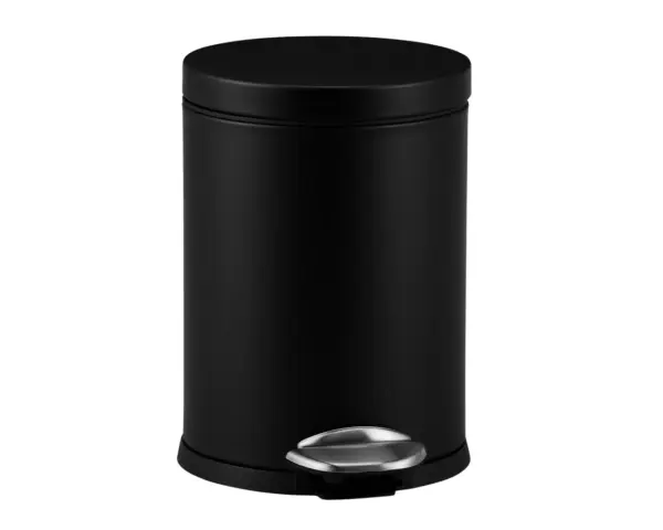 Kosz pedałowy 5 l metalowy czarny matowy TOP SILENT LUNA