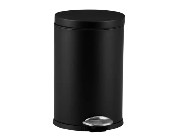 Kosz pedałowy metalowy czarny matowy 8 l TOP SILENT LUNA