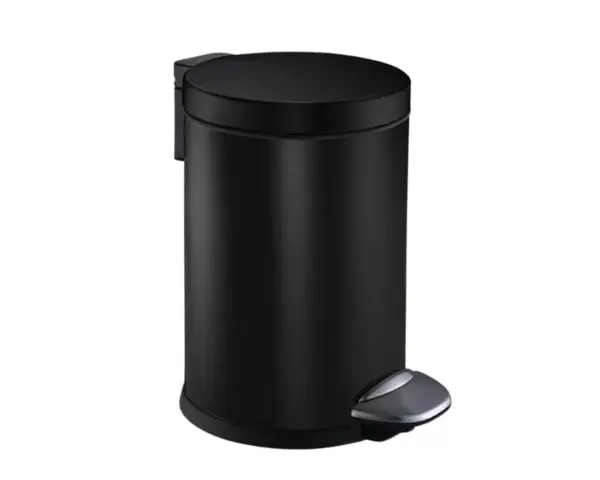 Kosz pedałowy TOP SILENT LUNA, pojemność 20 l, metalowy, czarny matowy Kosz pedałowy TOP SILENT LUNA malowany proszkowo czarny mat