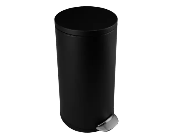 Kosz pedałowy TOP SILENT LUNA, pojemność 30 l, metalowy, czarny matowy Metalowy kosz pedałowy z wyjmowanym wiadrem wewnętrznym 30 l