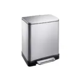Prostokątny kosz na śmieci CUBE 20 l stal matowa z pedałem
