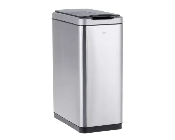 Kosz automatyczny SENSOR, bezdotykowy, prostokątny, pokrywa dwudzielna, stal mat. 45 l Automatyczny kosz bezdotykowy SENSOR 45 l prostokątny stal matowa