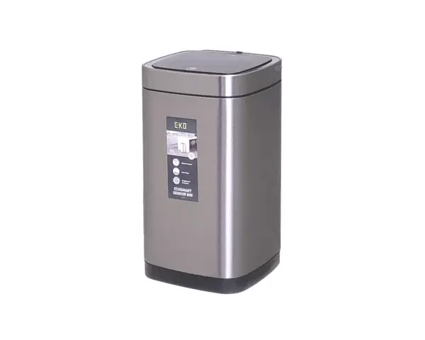 Kosz automatyczny SENSOR - EKO SMART X, bezdotykowy, kwadratowy, szeroki, ładowany przez USB bateria LI-ION, stal matowa z powłoką AFP, 30l Automatyczny kosz kwadratowy SENSOR EKO SMART X 30l stal matowa