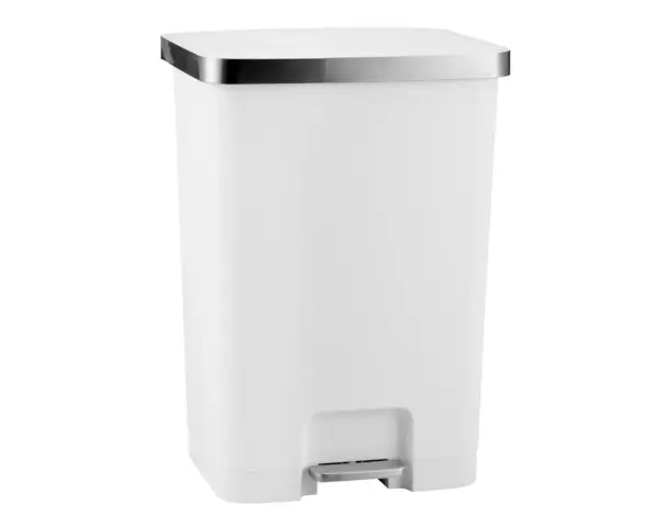 Biały kosz na śmieci HANA 70 l z wolnoopadającą pokrywą