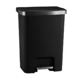Czarny kosz pedałowy HANA 35 l z metalową ramką