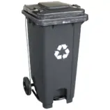 Kosz na odpady 240 l szary na kółkach z pedałem HDPE