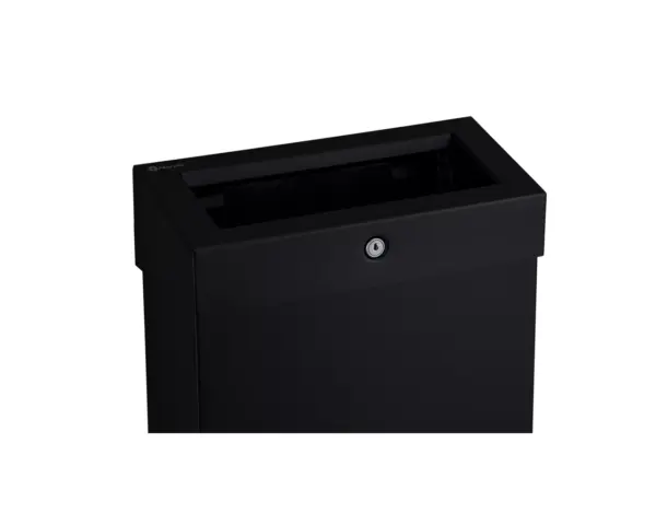 Kosz na odpady otwarty MERIDA STELLA SLIM BLACK LINE COMBO, pojemność 15 l, czarny Kosz STELLA SLIM BLACK LINE z zamkiem bębenkowym i zdejmowanym kołnierzem