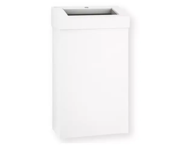 Kosz na odpady otwarty MERIDA STELLA SLIM WHITE LINE, pojemność 27 l, biały Kosz na odpady MERIDA STELLA SLIM WHITE LINE z pokrywą stożkową