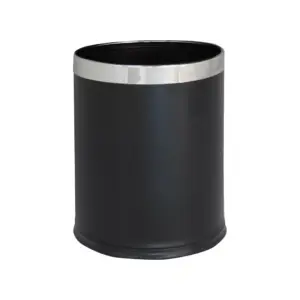 Metalowy kosz otwarty czarny 10 l na jednorazowe worki
