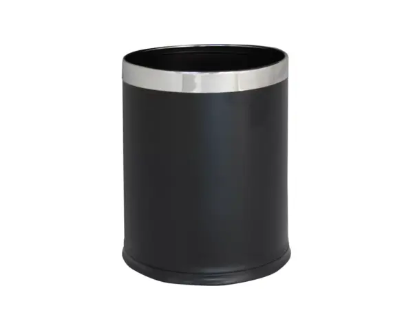 Kosz metalowy otwarty czarny, o pojemności 10 l Metalowy kosz otwarty czarny 10 l na jednorazowe worki