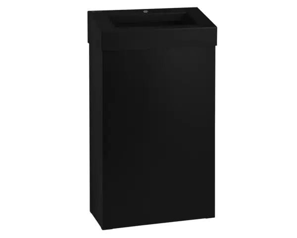 Kosz na odpady otwarty MERIDA STELLA SLIM BLACK LINE, pojemność 27 l, czarny Kosz na odpady MERIDA STELLA SLIM 27 l z uchylną ramką na worek