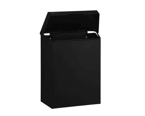 Kosz do damskich toalet MERIDA STELLA BLACK LINE 4,5 l, czarny Czarny kosz sanitarny 4,5 l mocowany do ściany niewidoczne zawiasy