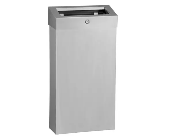 Kosz na odpady otwarty MERIDA STELLA SLIM COMBO, pojemność 15 l, stal matowa Kosz MERIDA STELLA SLIM COMBO 15 l możliwość montażu do ściany