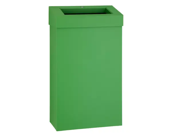 Kosz na odpady otwarty MERIDA STELLA SLIM GREEN LINE, pojemność 27 l, zielony Kosz na odpady otwarty 27 l z zieloną powłoką strukturalną MERIDA