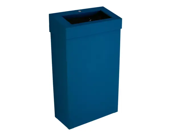 Kosz na odpady otwarty MERIDA STELLA SLIM BLUE LINE, pojemność 27 l, niebieski Niebieski kosz na odpady ze spawanymi bokami i niewidocznymi zawiasami 27 l