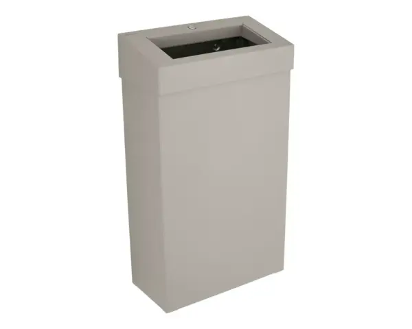 Kosz na odpady otwarty MERIDA STELLA SLIM STONE GREY LINE, pojemność 27 l, szary kamienny Kosz na odpady Merida Stella Slim z widocznym zamkiem bębenkowym