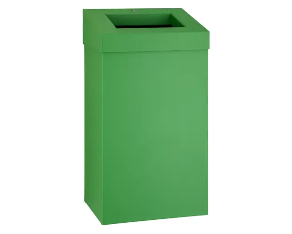 Kosz na odpady otwarty MERIDA STELLA GREEN LINE, pojemność 45 l, zielony Kosz na odpady zielony z zamkiem bębenkowym i kołnierzem 45 l