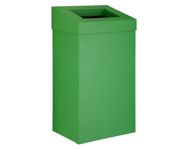 Kosz na odpady otwarty MERIDA STELLA GREEN LINE, pojemność 45 l, zielony Stalowy kosz na odpady Merida zielony z uchylną ramką na worek