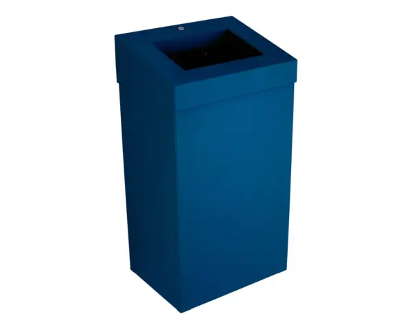 Kosz na odpady otwarty MERIDA STELLA BLUE LINE, pojemność 45 l, niebieski Niebieski otwarty kosz ze zdejmowanym kołnierzem stal nierdzewna 45 l