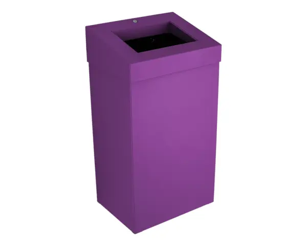 Kosz na odpady otwarty MERIDA STELLA VIOLET LINE, pojemność 45 l, filoetowy Kosz na odpady MERIDA STELLA VIOLET LINE z fioletową powłoką strukturalną