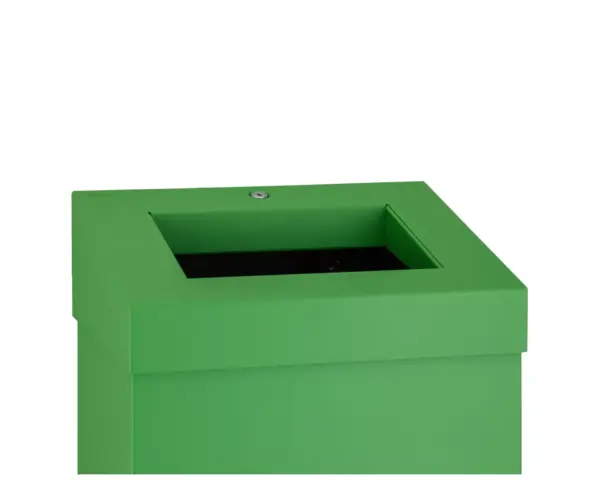 Kosz na odpady otwarty MERIDA STELLA GREEN LINE, pojemność 45 l, zielony Szczegół zamka bębenkowego kosza na odpady Merida Stella Green Line