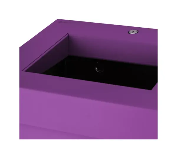 Kosz na odpady otwarty MERIDA STELLA VIOLET LINE, pojemność 45 l, filoetowy Kosz na odpady ze stali nierdzewnej MERIDA STELLA spawane boki